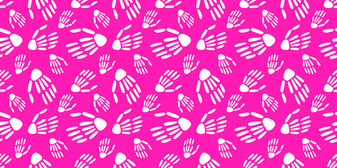  seamless pattern of Skeleton hands.Vector
