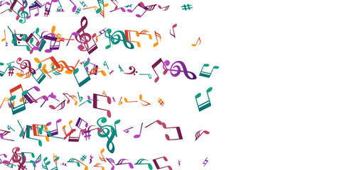 Musical notes cartoon vector backdrop. Audio