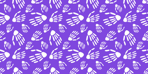  seamless pattern of Skeleton hands