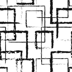 Geometric pattern design. Square vectors with brush stroke. Endless surface pattern design ready to print. 