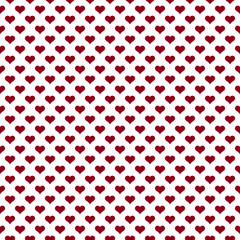 Seamless Small Red Hearts on White Background