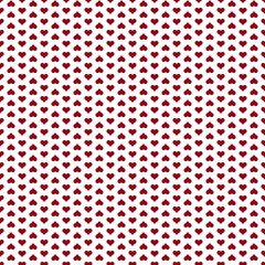 Seamless Small Red Hearts on White Background