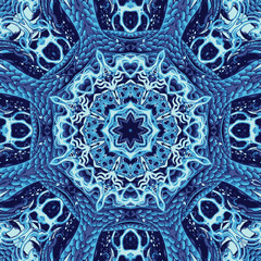 Abstract colorful unique kaleidoscope ethnic black background