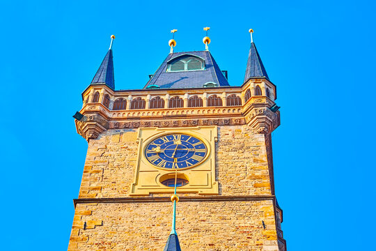The clock of Old Town Hall, Prague, Czech Republic