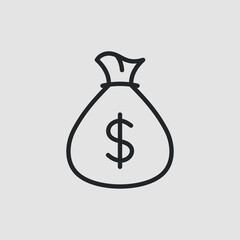 Money icon. Bag of money with US dollar sign for social media, web and app design. Vector illustration 