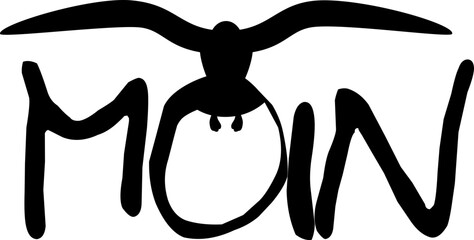 Moin mit fliegender Möwe - SVG Grafik