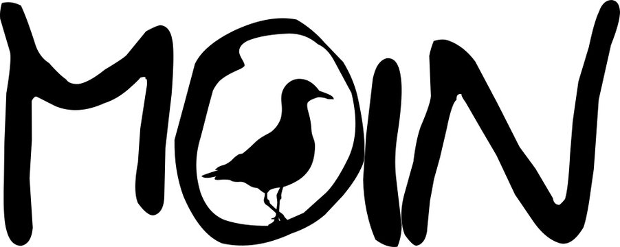 Moin mit M&ouml;we im O - SVG Grafik