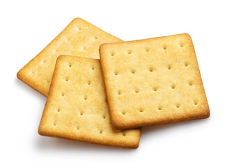 Fototapeta premium Delicious crackers, isolated on white background