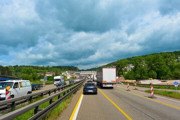 A8 Stuttgart Richtung Karlsruhe vor Ausfahrt Pforzheim