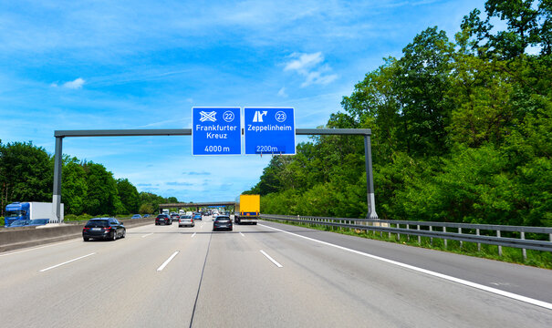 A5 Darmstadt Richtung Frankfurt vor Frankfurter Kreuz