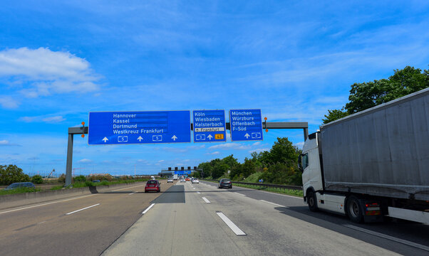 A5 Darmstadt Richtung Frankfurt am Frankfurter Kreuz