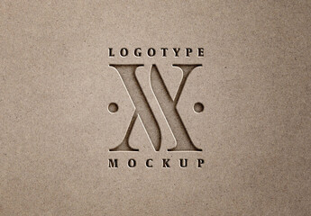 Fototapeta Reslistic Paper Pressed Logo Mockup obraz