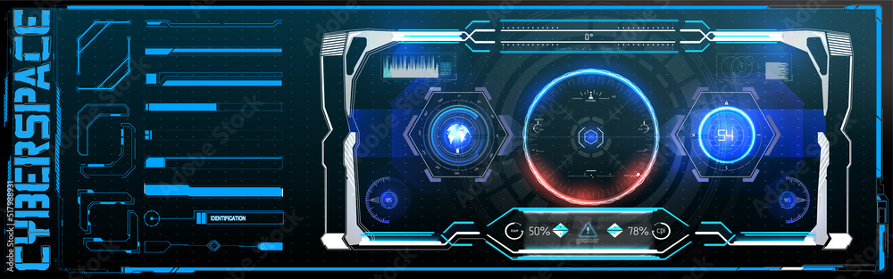 Poster futuristic vector hud interface screen design. digital callouts titles. hud ui gui futuristic user i