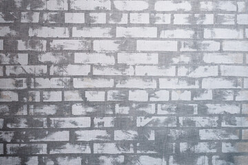 Texture of old brick wall with and plastic industrial grid