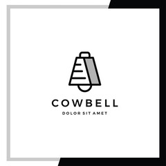 Cow bell logo template. Simple line style cow bell.