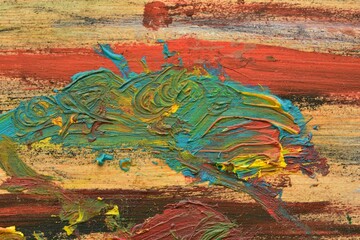 Detalle de los colores de una paleta de pintura al oleo