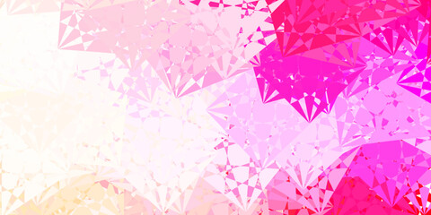 Fototapeta na wymiar Light Pink, Yellow vector pattern with polygonal shapes.