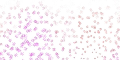 Light pink, yellow vector abstract pattern with leaves.