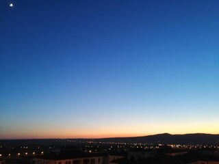 Fototapeta premium night village view at sunset