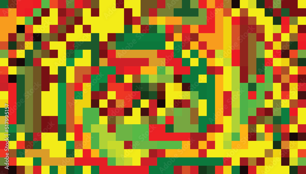 Aufkleber pixelated reggae colors background. vector pattern