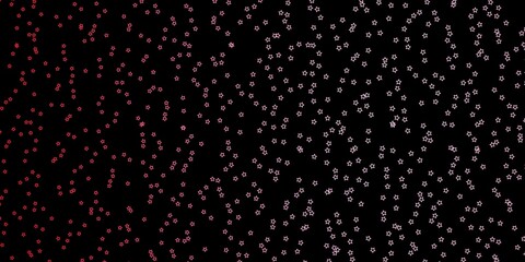 Dark Red vector background with colorful stars.