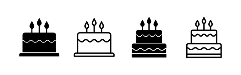 Cake icon vector. Cake sign and symbol. Birthday cake icon