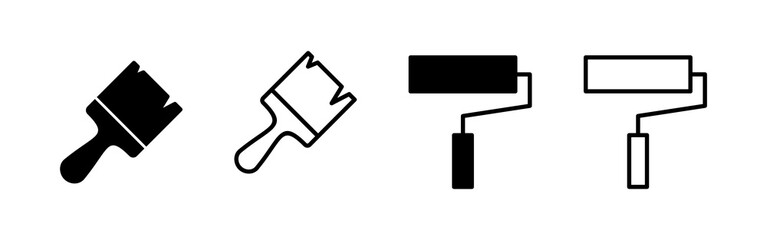 Paint icon vector. paint brush sign and symbol. paint roller icon vector