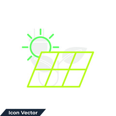 Obraz premium solar energy icon logo vector illustration. solar panels symbol template for graphic and web design collection