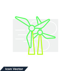 wind turbine icon logo vector illustration. wind power symbol template for graphic and web design collection