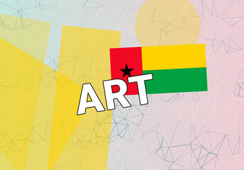 Guinea Bissau art.  Bissau  Guinea Bissau art creation concept. flag on colorful