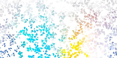 Light blue, yellow vector pattern with abstract shapes.