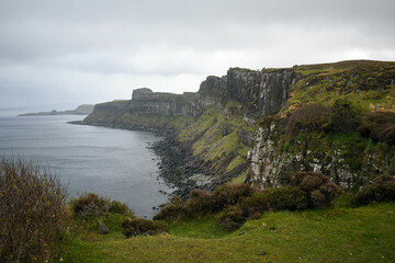 Kilt rock on the Isle of Skye in Scotland