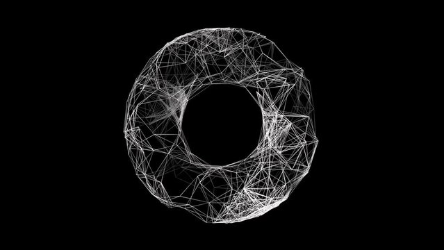 abstract moving lines torus donut