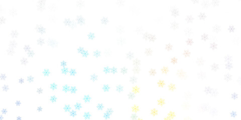 Light blue, yellow vector natural artwork with flowers.