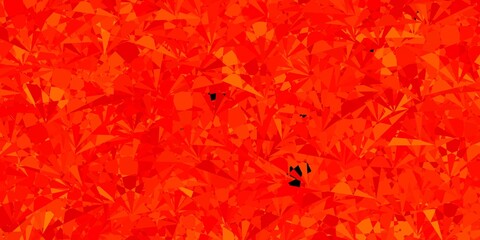 Dark Orange vector texture with random triangles.