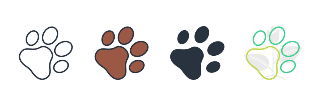 fauna icon logo vector illustration. paw print symbol template for graphic and web design collection