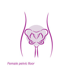 female pelvic floor vector, icon, logo