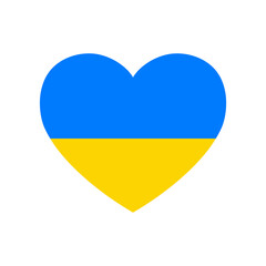 Ukraine national flag in heart shape. Vector illustration