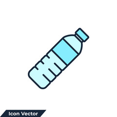 Water Bottle icon logo vector illustration. Plastic bottle symbol template for graphic and web design collection