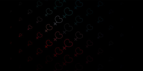 Dark Blue, Red vector backdrop with woman's power symbols.
