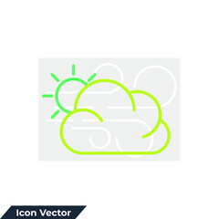 weather icon logo vector illustration. cloud with sun symbol template for graphic and web design collection

