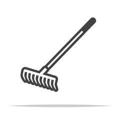 Garden rake icon transparent vector isolated