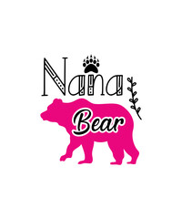 Bear SVG Bundle, Mountains Pine Trees Grizzly Bear SVG Cut File for Cricut, Silhouette, Snowy Winter Scene, Forest, Mama Bear, Wilderness