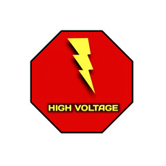 High voltage text and sign electrical sequrity symbol