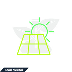 solar power icon logo vector illustration. Sun energy. solar panels symbol template for graphic and web design collection