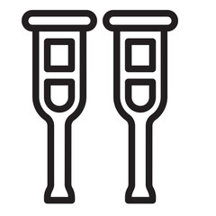Crutches line icon