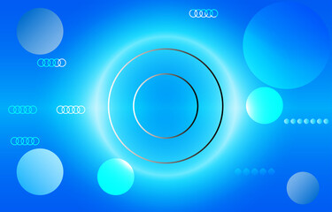 blue and white metallic bright Gradient circle shape background