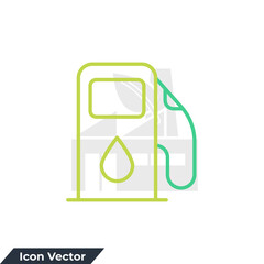 gas station icon logo vector illustration. fuel pump symbol template for graphic and web design collection