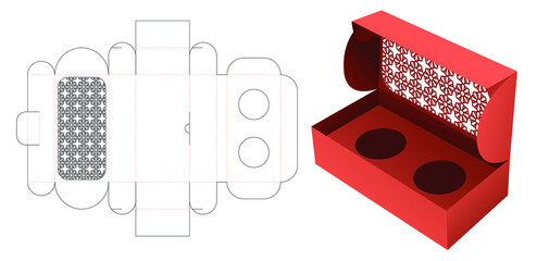 packaging box die cut template and 3D ,mockup - obrazy, fototapety, plakaty