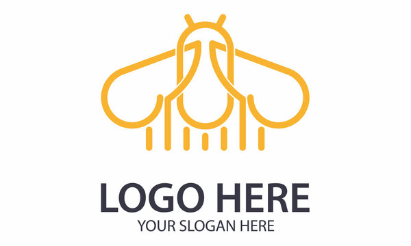 Abstract yellow Bee Logo Design